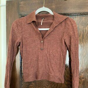 Free People Pullover Button Front Sweater